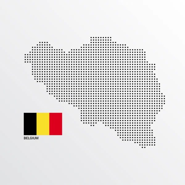 Belgium Map Design Flag Light Background Vector — Stock Vector
