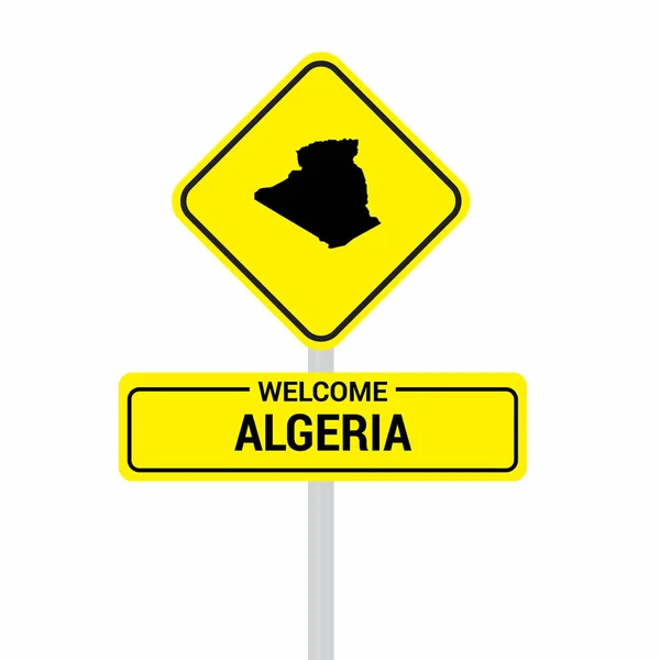 Cezayir Trafik Işaretleri Kartı Tasarımı Vektör — Stok Vektör