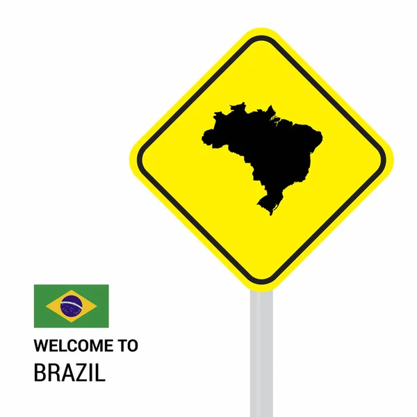 Brasile Segnaletica Stradale Disegno Del Bordo Vettore — Vettoriale Stock