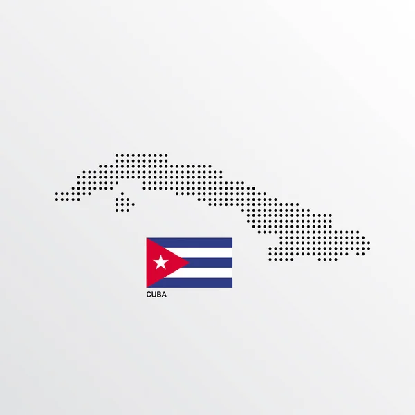 Cuba Mapa Diseño Con Bandera Luz Vector Fondo — Vector de stock