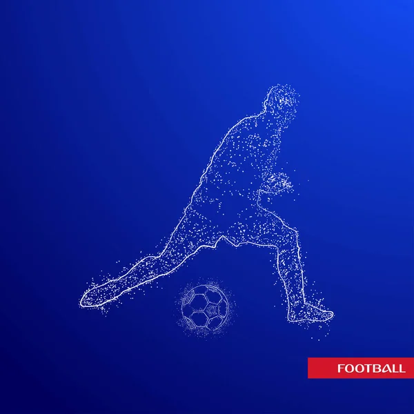 Futbol renkli logo tasarımı mavi zemin üzerine