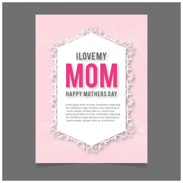Tarjeta Felicitación Del Día Las Madres Con Tipografía Diseño Creativo — Vector de stock