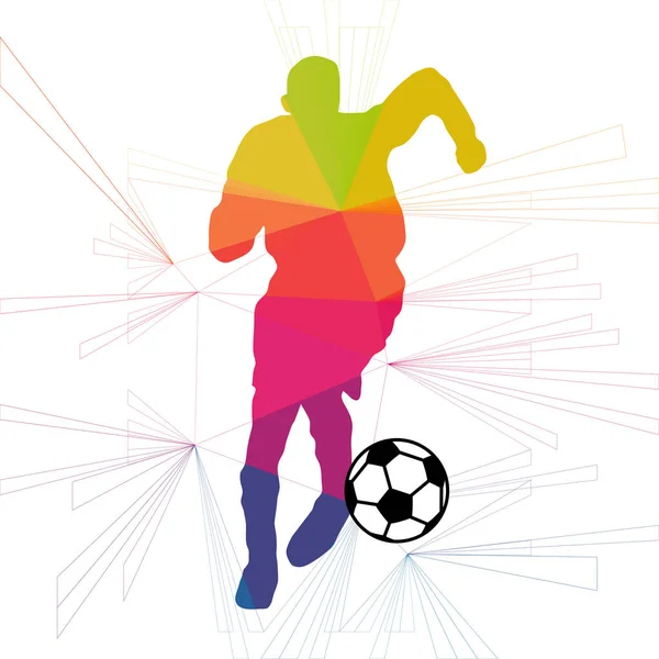 Futbol beyaz arka plan üzerinde renkli logo tasarımı