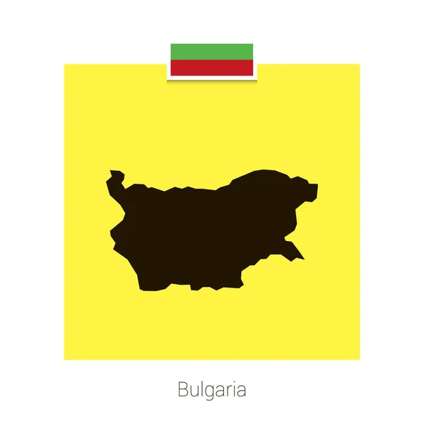 Projekt Mapy Bułgarii Flagą Żółte Tło Wektor — Wektor stockowy