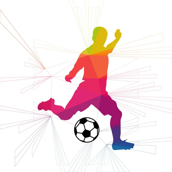 Futbol beyaz arka plan üzerinde renkli logo tasarımı