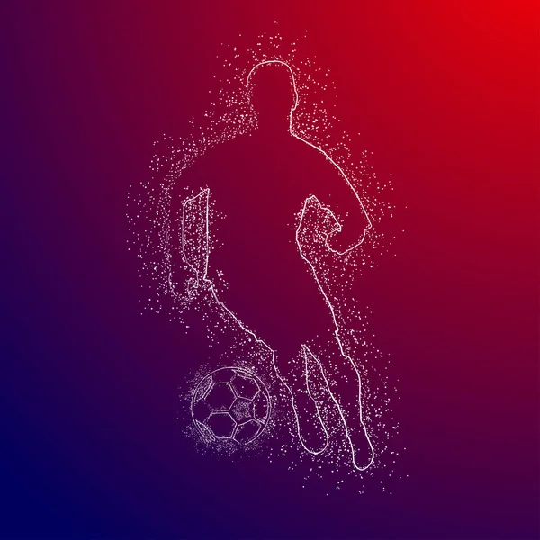 Futbol renkli logo tasarımı kırmızı ve mavi arka plan üzerinde