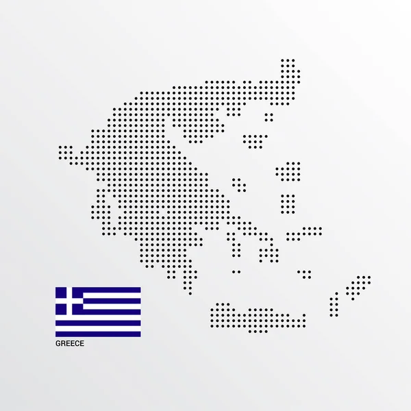 Grécia Mapa Design Com Bandeira Luz Fundo Vetor — Vetor de Stock