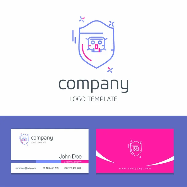 Ilustração Vetorial Design Logotipo Negócio Com Segurança Cibernética — Vetor de Stock
