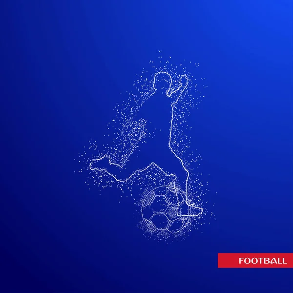 Futbol renkli logo tasarımı mavi zemin üzerine