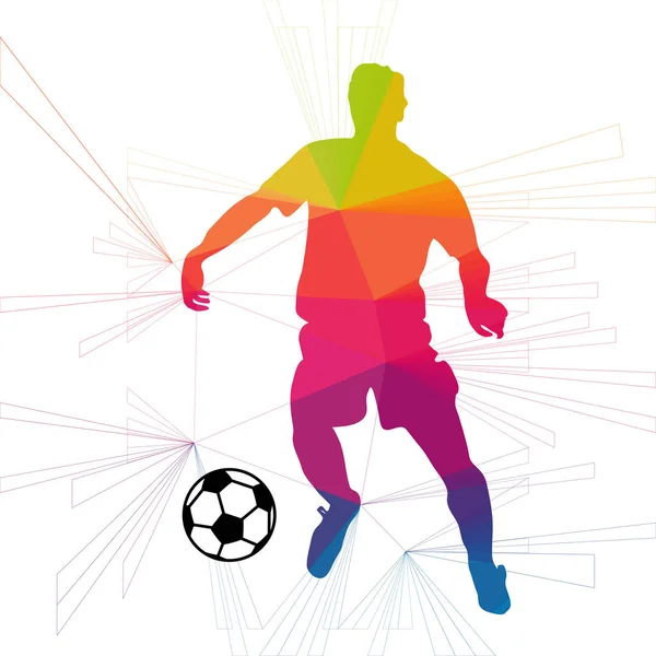 Futbol beyaz arka plan üzerinde renkli logo tasarımı