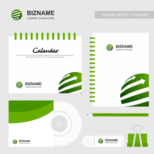 Company design stationary items with calender and notebook design