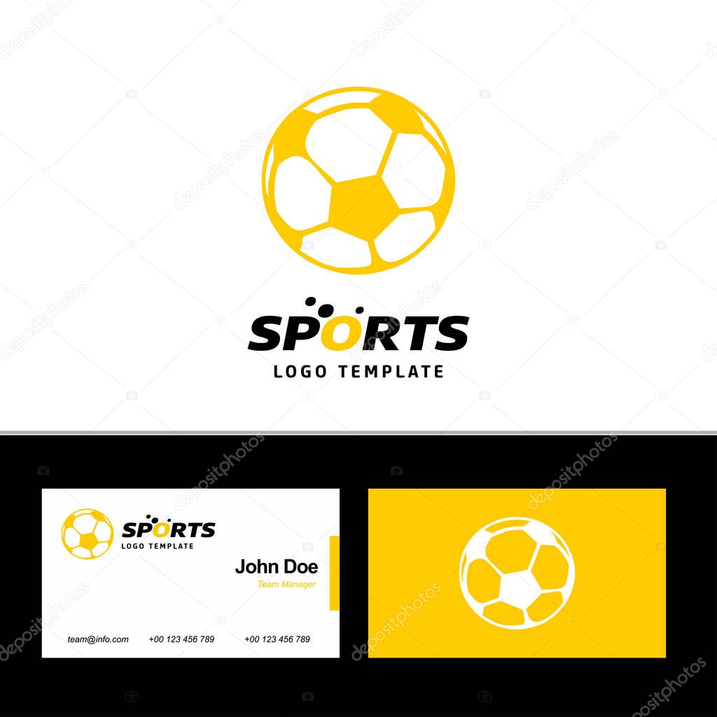 Vector illustration of Business card design with sports logo and theme