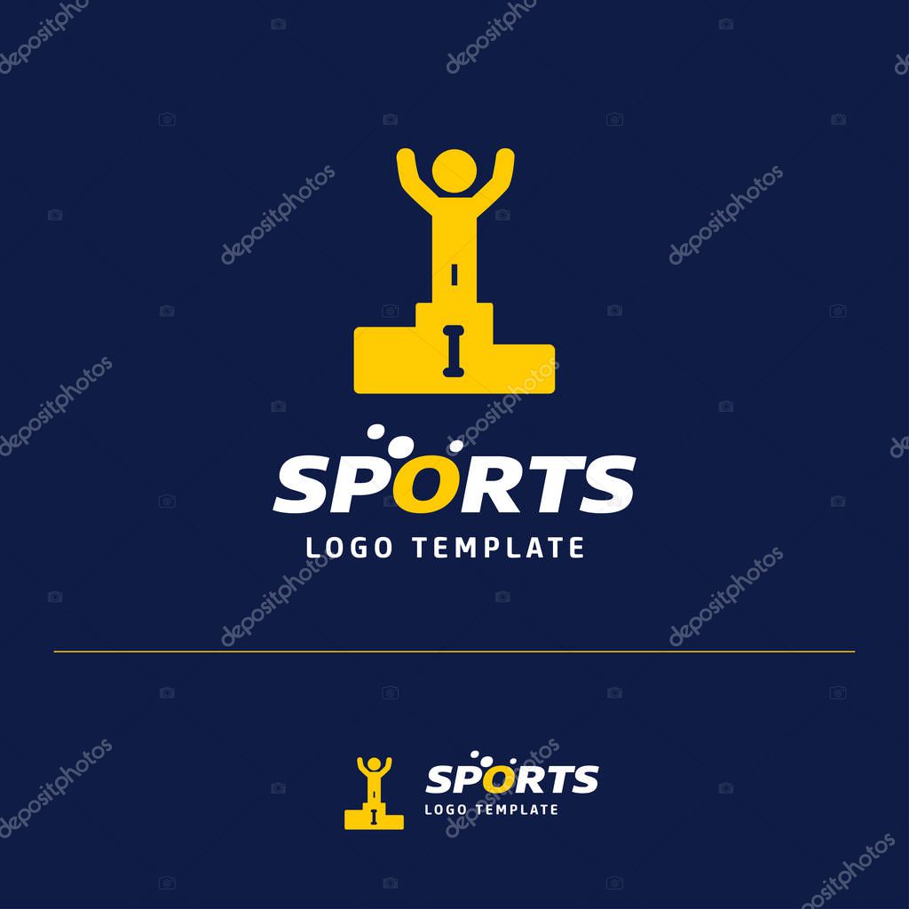 Vector illustration of Business card design with sports logo and theme