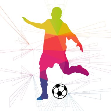Futbol beyaz arka plan üzerinde renkli logo tasarımı