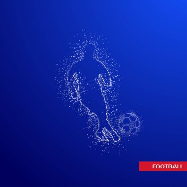 Futbol renkli logo tasarımı mavi zemin üzerine