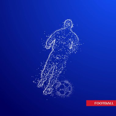 Futbol renkli logo tasarımı mavi zemin üzerine