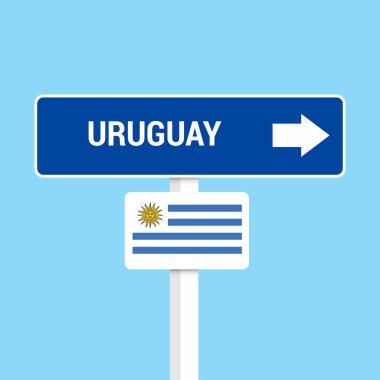 Urauguay trafik işaretleri kartı tasarımı, vektör 