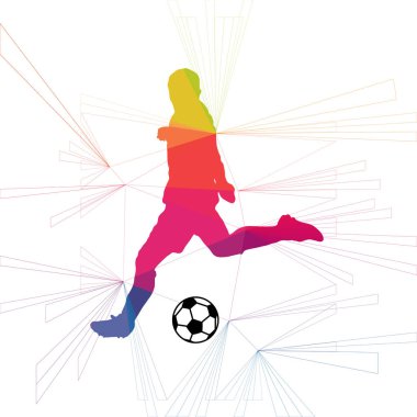 Futbol beyaz arka plan üzerinde renkli logo tasarımı