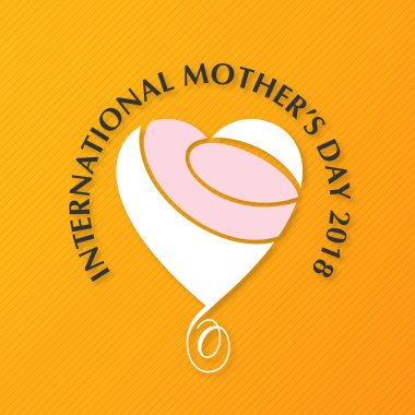 Mutlu anneler günü kartı tipografi ve sarı arka plana sahip