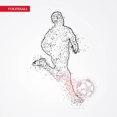 Futbol beyaz arka plan üzerinde renkli logo tasarımı