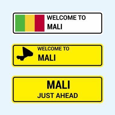 Mali trafik işaretleri kartı tasarımı, vektör 