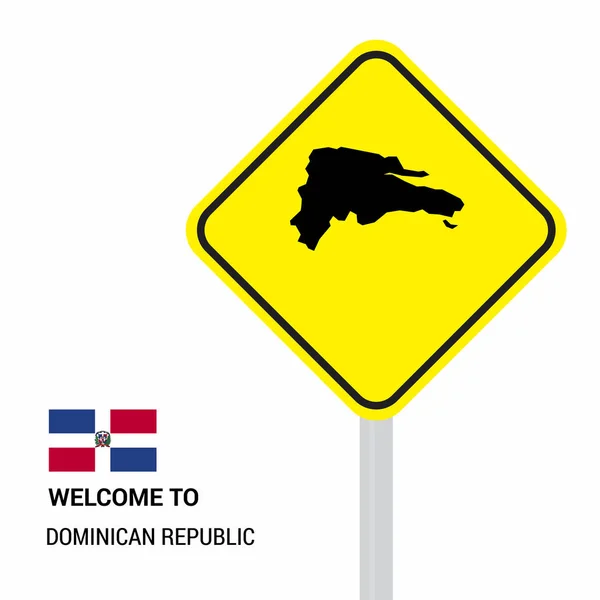 Repubblica Dominicana Segnaletica Stradale Disegno Del Bordo Vettore — Vettoriale Stock