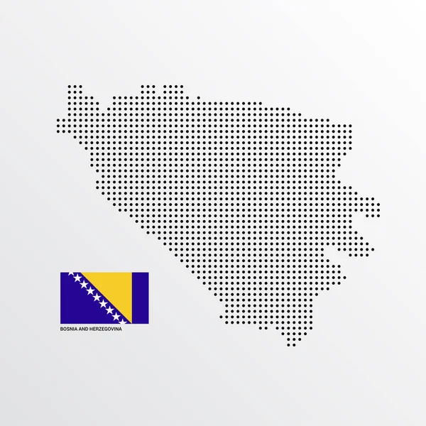 Βοσνία Και Ερζεγοβίνη Χάρτης Σχεδιασμό Σημαία Και Ανοιχτόχρωμο Φόντο — Διανυσματικό Αρχείο