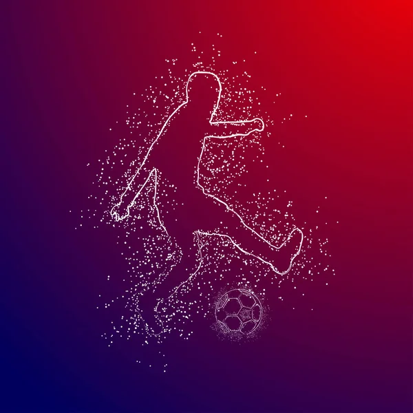 Futbol renkli logo tasarımı kırmızı ve mavi arka plan üzerinde