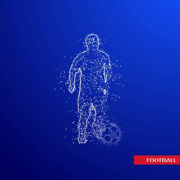 Futbol renkli logo tasarımı mavi zemin üzerine