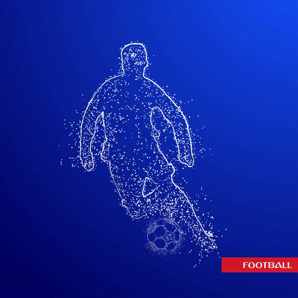 Projektowanie Logo Kolorowe Piłki Nożnej Niebieskim Tle — Wektor stockowy