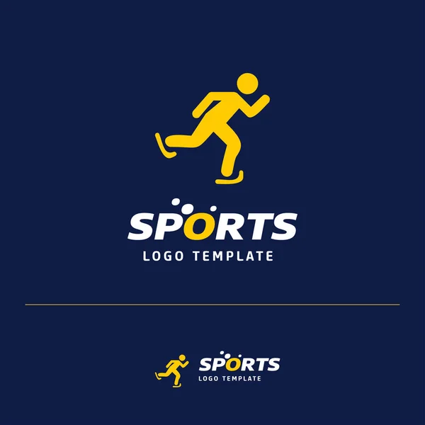 Design Del Biglietto Visita Con Logo Sportivo Vettore Tema Blu — Vettoriale Stock