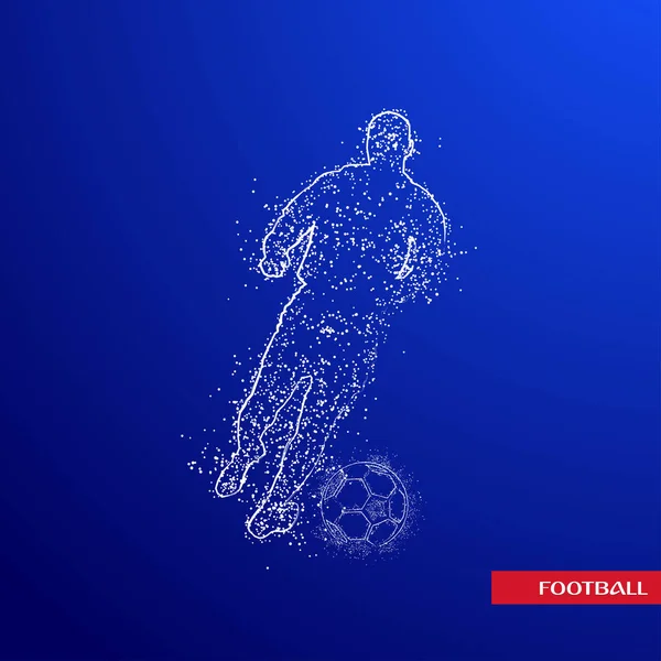 Futbol renkli logo tasarımı mavi zemin üzerine