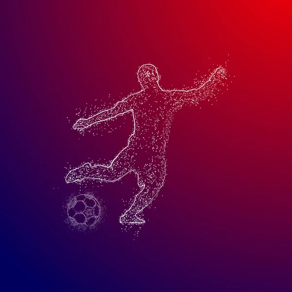 Футбольний Барвистий Дизайн Логотипу Червоно Синьому Фоні — стоковий вектор