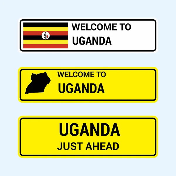 Uganda Traffic Signs Boards Design Vector Illustration — Stock Vector