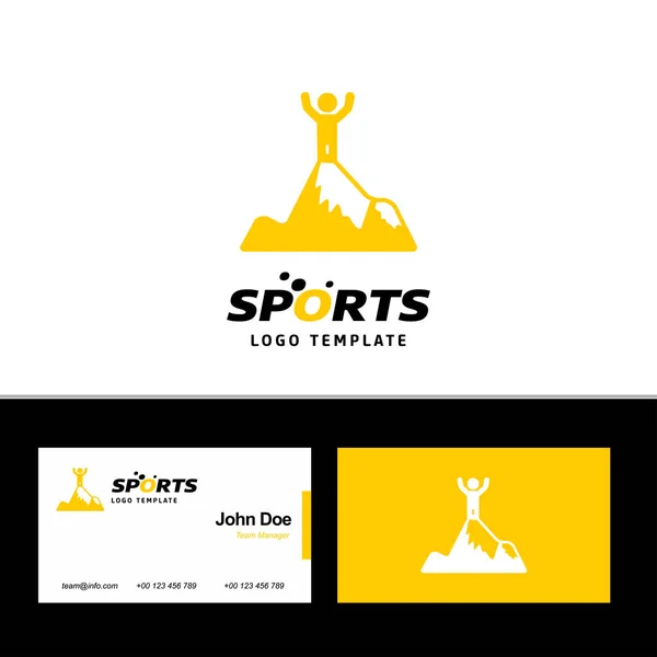 Vector Illustration Business Card Design Sports Logo Theme — Stock Vector