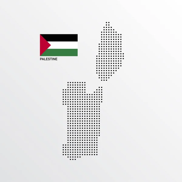 Palestine Conception Carte Avec Drapeau Vecteur Fond Clair — Image vectorielle