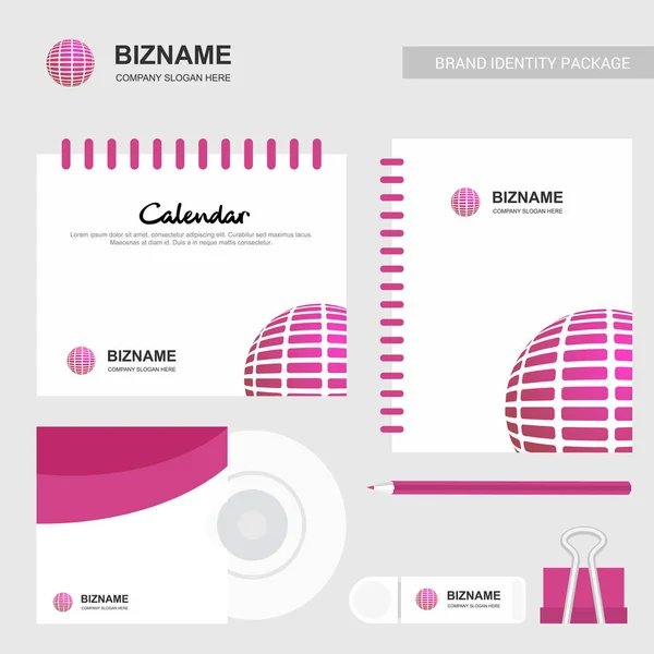 Company design stationary items with calender and notebook design