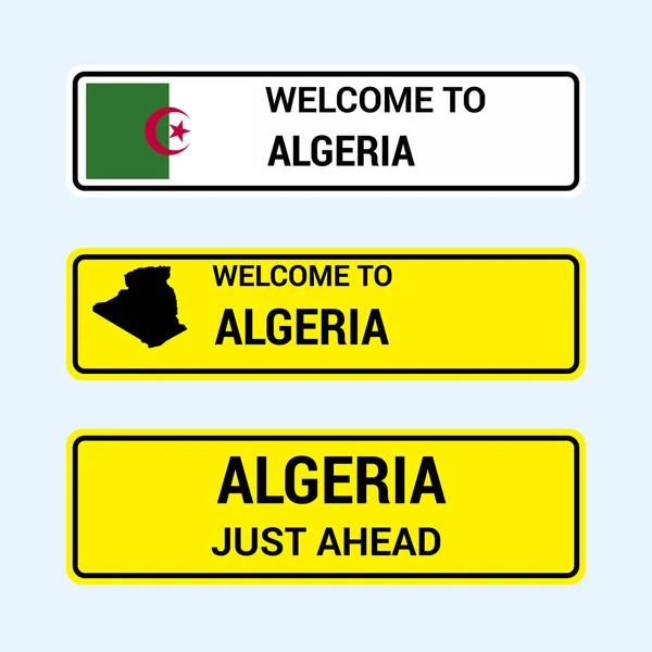 Algerien Verkehrszeichen Bord Design Vektor — Stockvektor