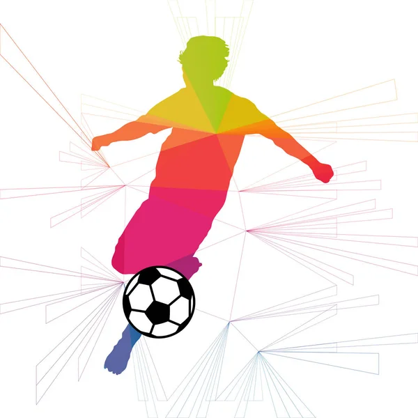 Futbol beyaz arka plan üzerinde renkli logo tasarımı