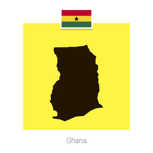 ガーナ国旗と黄色の背景ベクトル マップの設計 — ストックベクタ