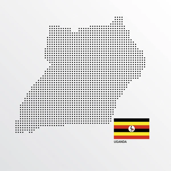 Uganda Map Design Flag Light Background Vector — Stock Vector