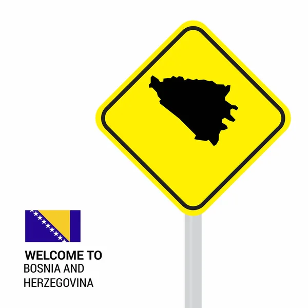 Znaków Drogowych Bośni Hercegowiny Pokład Projekt Wektor Ilustracja — Wektor stockowy