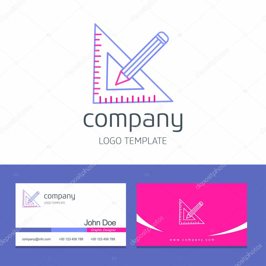 Vector illustration of Business card design with arrows company logo