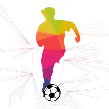 Futbol beyaz arka plan üzerinde renkli logo tasarımı