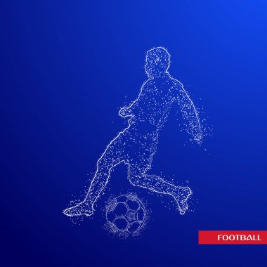 Futbol renkli logo tasarımı mavi zemin üzerine