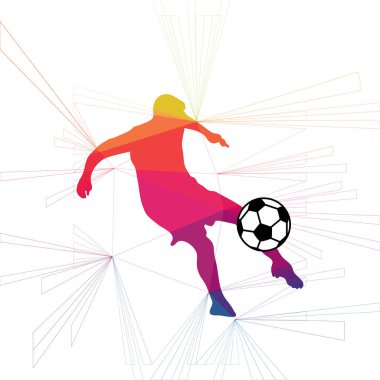 Futbol beyaz arka plan üzerinde renkli logo tasarımı