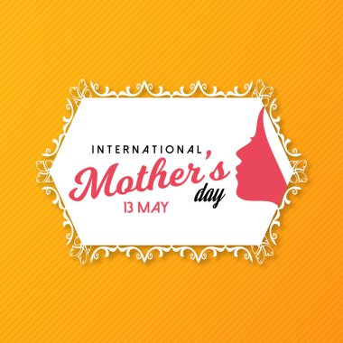 Mutlu anneler günü kartı tipografi ve sarı arka plana sahip