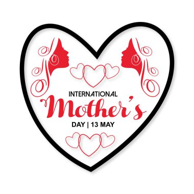 Mutlu anneler günü kartı tipografi ve beyaz arka plan ile