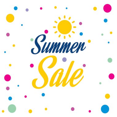 Mutlu yaz kartı açık renkli ve eşsiz tasarımı, vektör, illüstrasyon