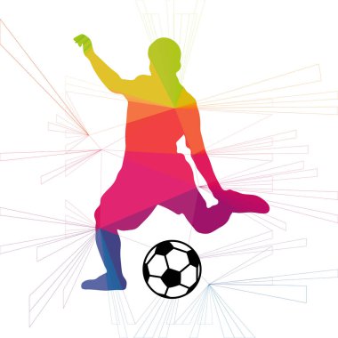 Futbol beyaz arka plan üzerinde renkli logo tasarımı